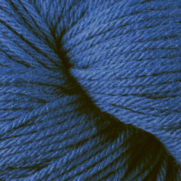Berroco Vintage Worsted weight yarn in the color Azure 5146, a classic medium blue.
