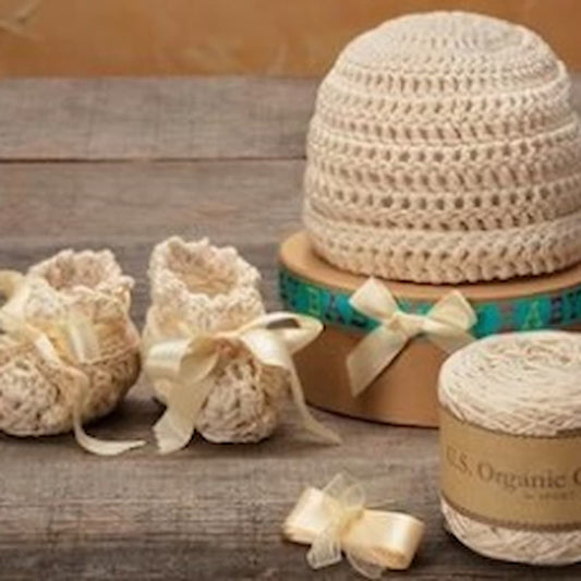 Appalachian Baby Design Crochet Newborn Cuff Hat and Booties - Paradise Fibers