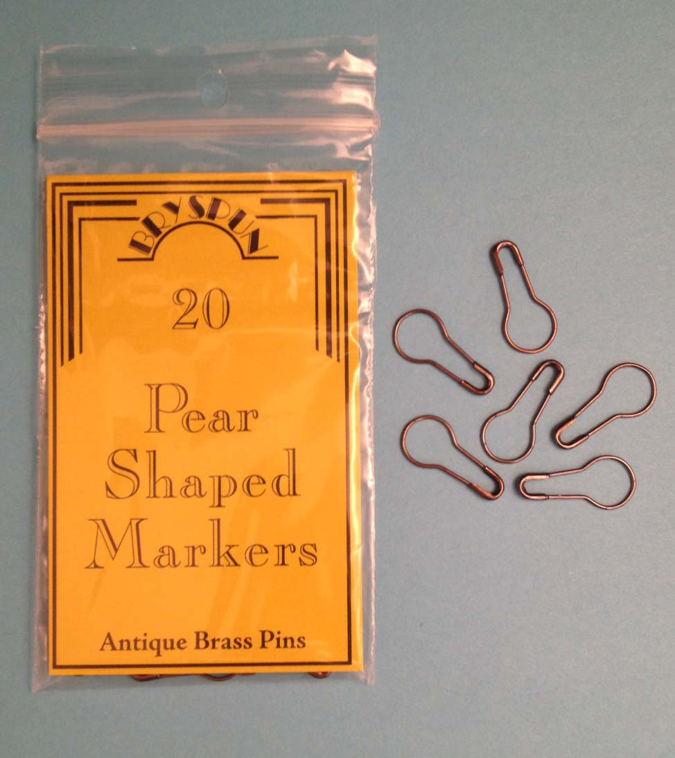Bryson Pear Shaped Stitch Markers - Antique Brass - Paradise Fibers