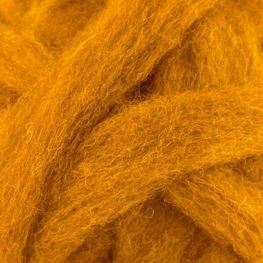 Carded Corriedale Sliver - Marigold - 1 oz - Paradise Fibers