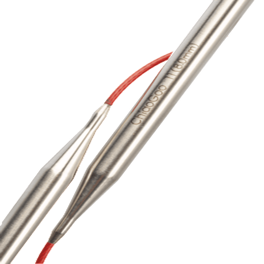 Chiaogoo Red Lace Steel Circulars 40" - Paradise Fibers