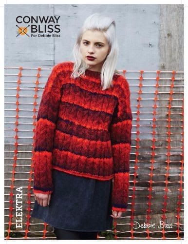Conway + Bliss for Debbie Bliss Elektra Cable Sweater Pattern - Paradise Fibers