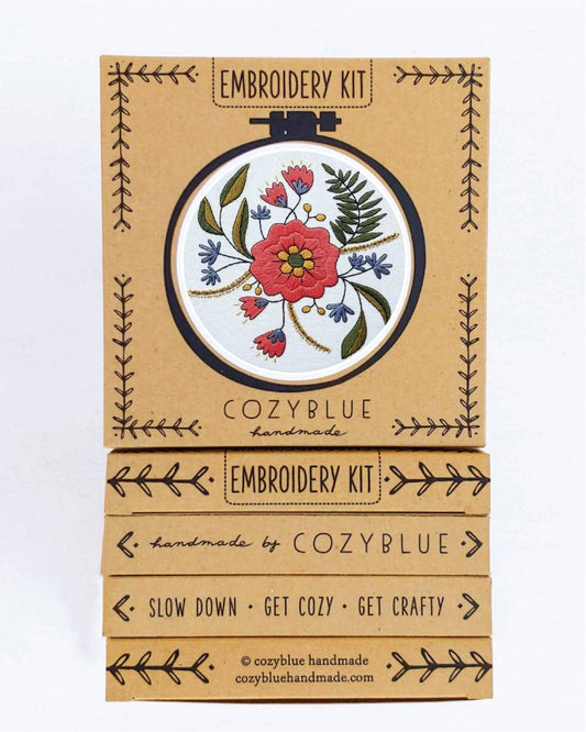 Cozyblue April Flowers Embroidery Kit - Paradise Fibers