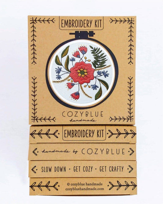Cozyblue April Flowers Embroidery Kit - Paradise Fibers