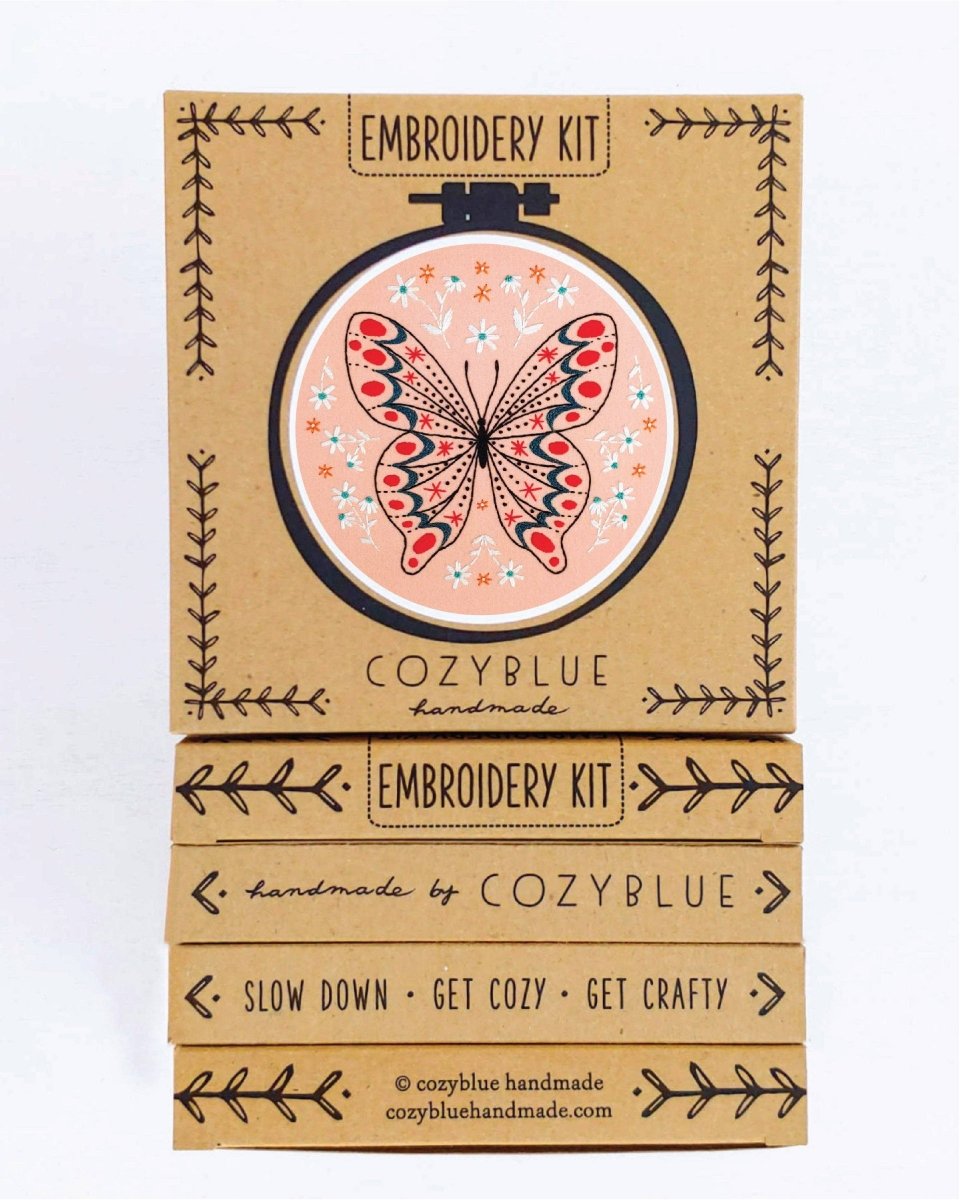 Cozyblue Butterfly Embroidery Kit - Paradise Fibers