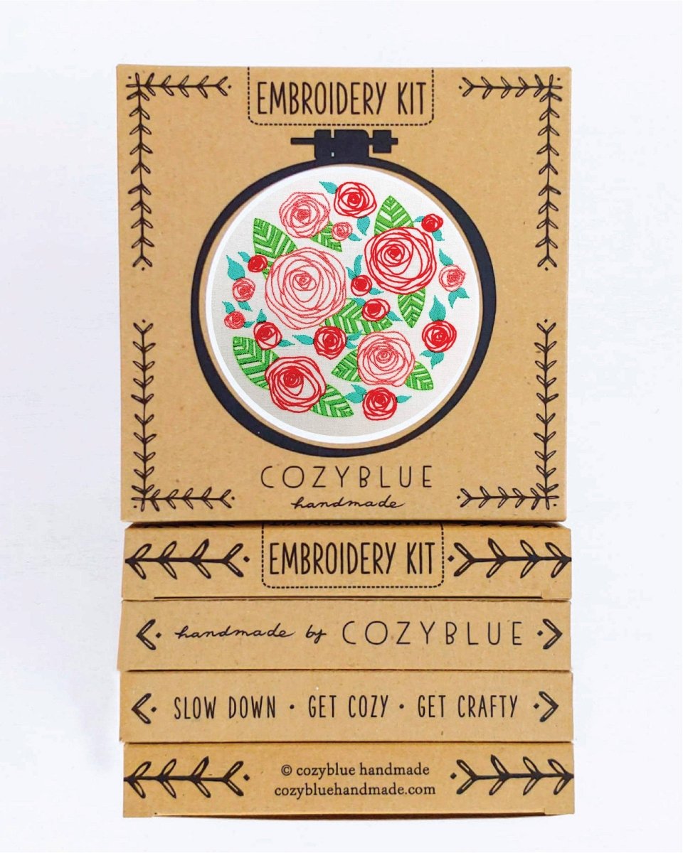 Cozyblue Coming up Roses Embroidery Kit - Paradise Fibers