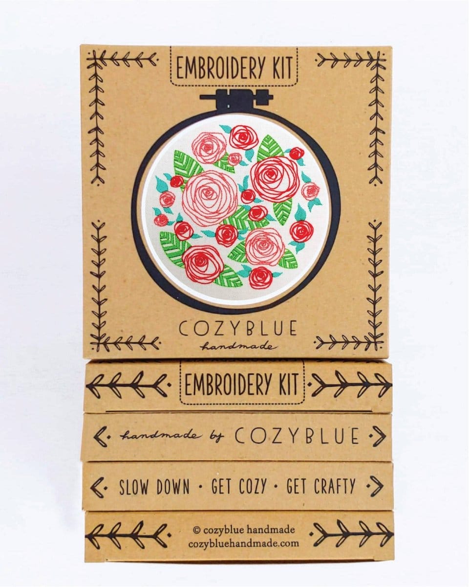 Cozyblue Coming up Roses Embroidery Kit - Paradise Fibers