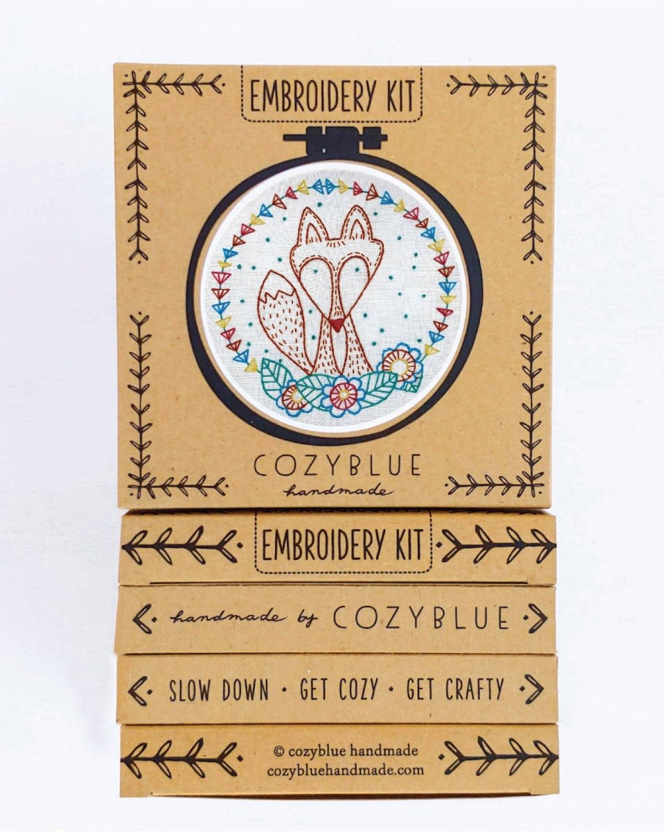 Cozyblue Crafty Fox Embroidery Kit - Paradise Fibers