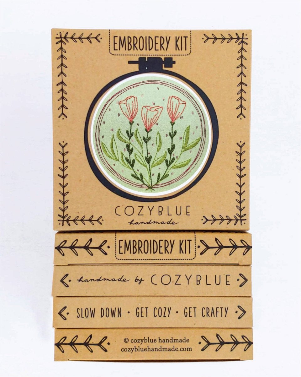 Cozyblue Flower Moon Embroidery Kit - Paradise Fibers