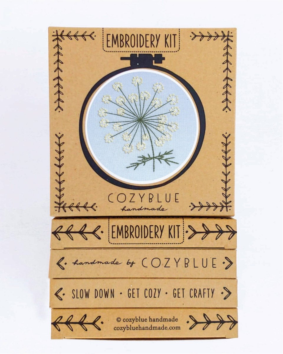 Cozyblue Queen Anne's Lace Embroidery Kit - Paradise Fibers