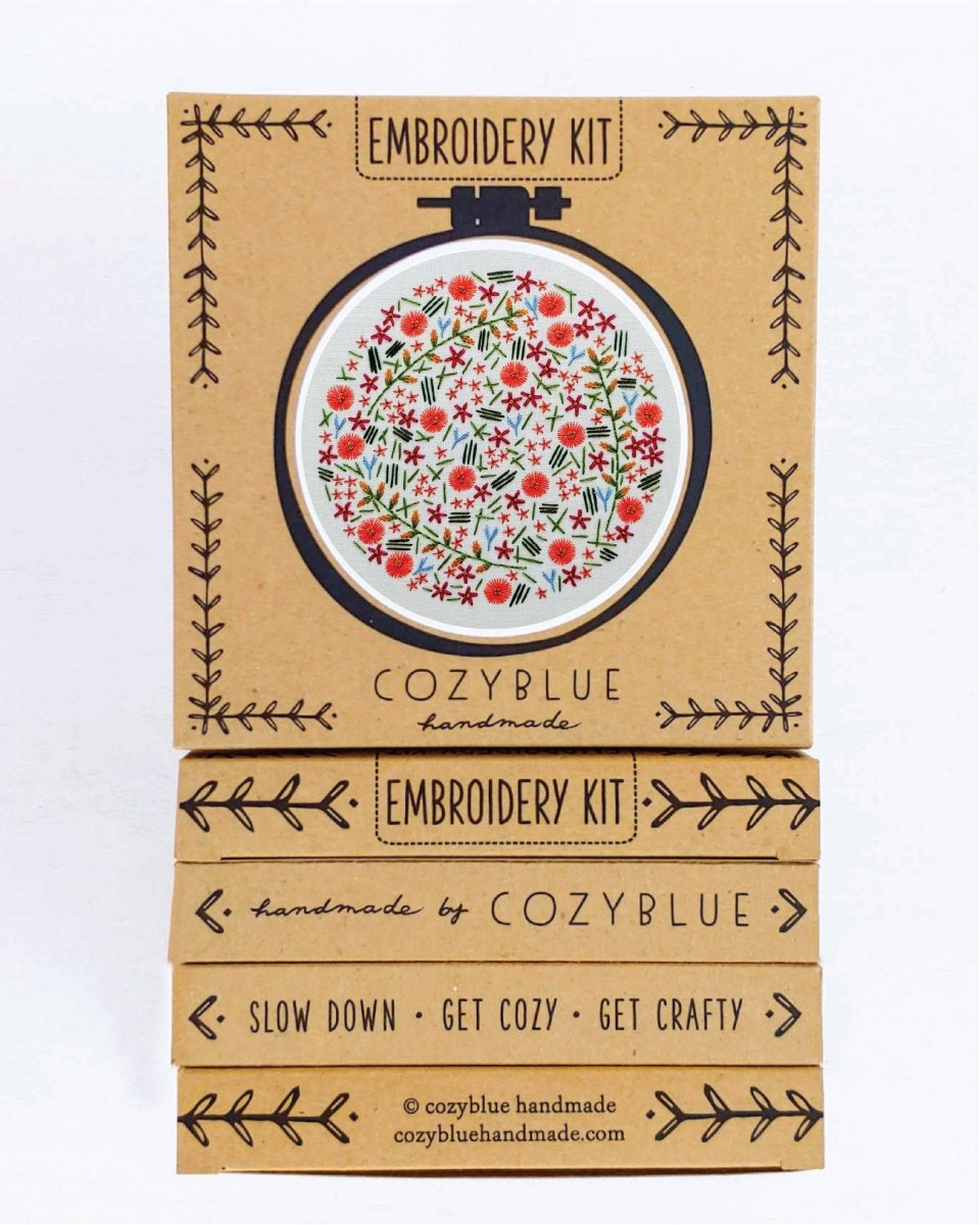 Cozyblue Wildflower Meadow Embroidery Kit - Paradise Fibers