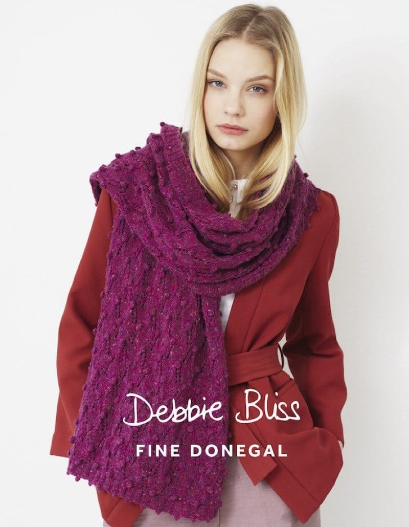 Debbie Bliss Fine Donegal Bobble and Lace Scarf Pattern - Paradise Fibers
