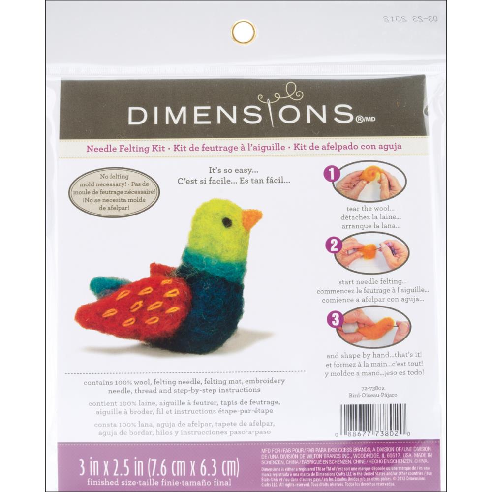 Dimensions Feltworks Needle Felting Kit - Bird - Paradise Fibers