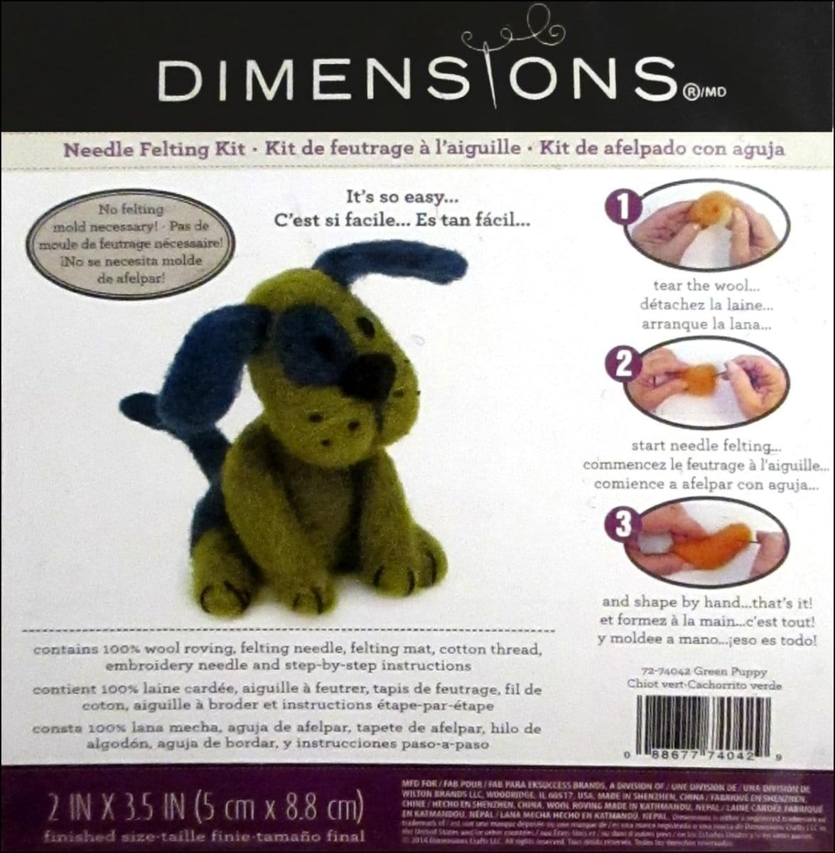 Dimensions Feltworks Needle Felting Kit - Dog - Paradise Fibers