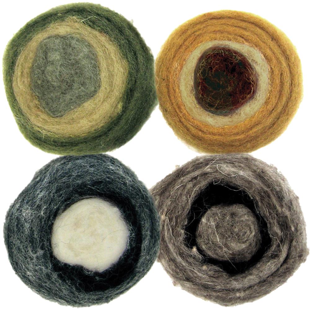 Dimensions Feltworks Roving Rolls - 2oz 4/Pkg - Earth Tones - Paradise Fibers