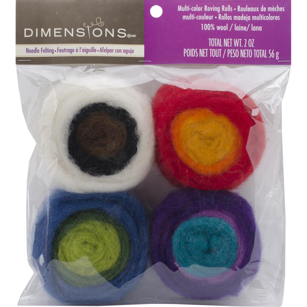 Dimensions Feltworks Roving Rolls - 2oz 4/Pkg - Multi - Paradise Fibers