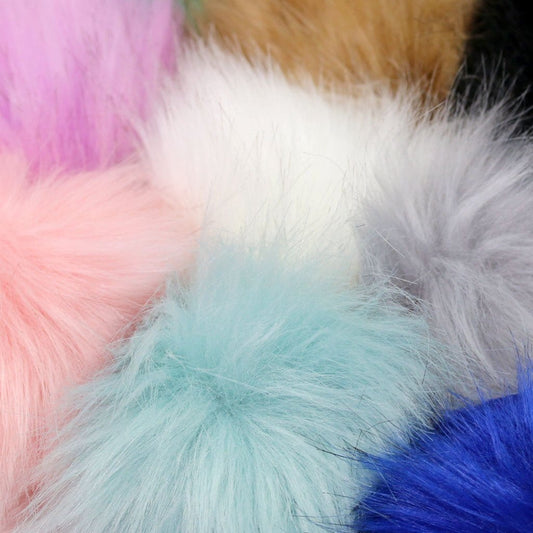 Faux Fur Pom Poms - 3" - Paradise Fibers