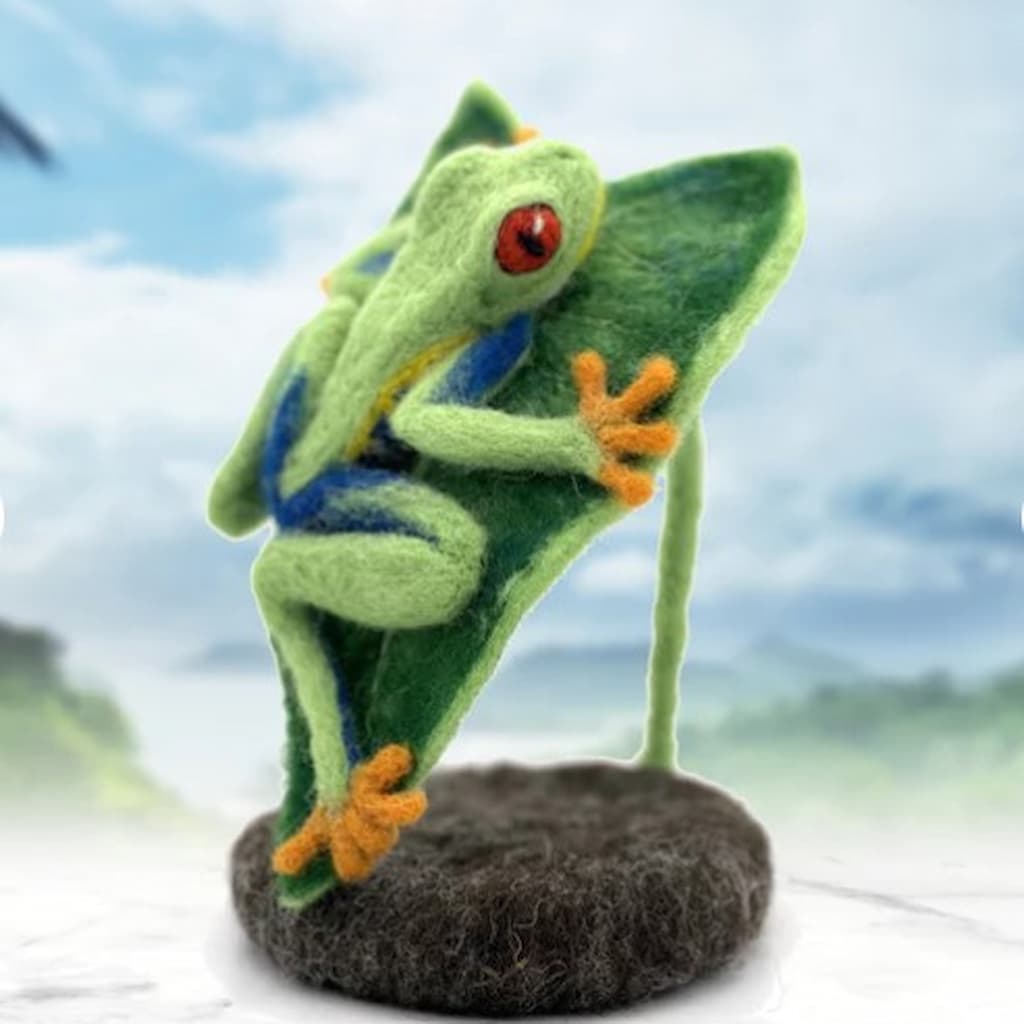 Fonzo the Frog Needle Felting Kit - Paradise Fibers
