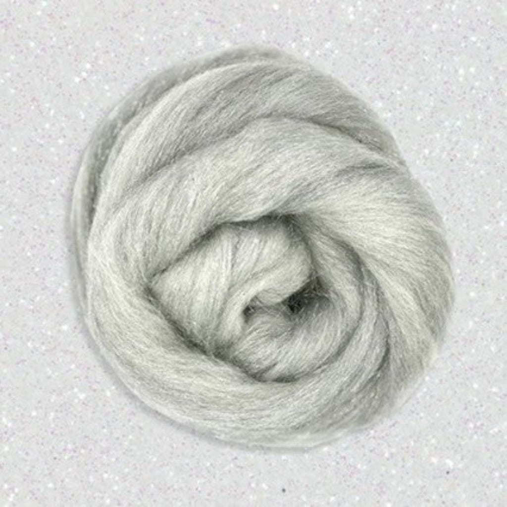 Glitter Merino and Stellina Blend White/Silver 4oz - Paradise Fibers
