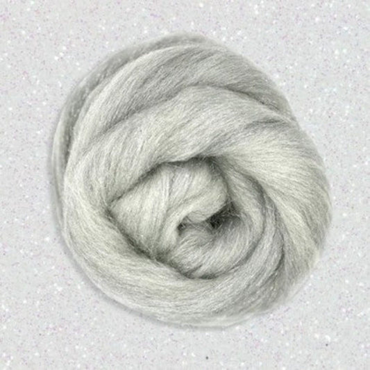 Glitter Merino and Stellina Blend White/Silver 4oz - Paradise Fibers