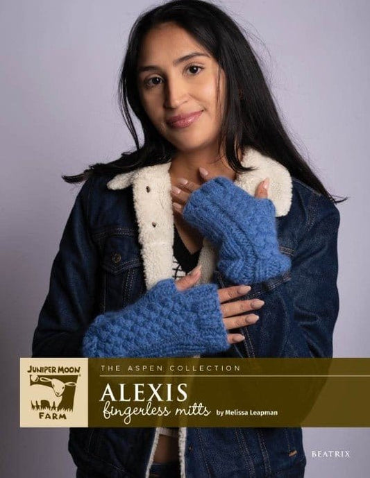 Juniper Moon Alexis Fingerless Mitts Pattern - Paradise Fibers