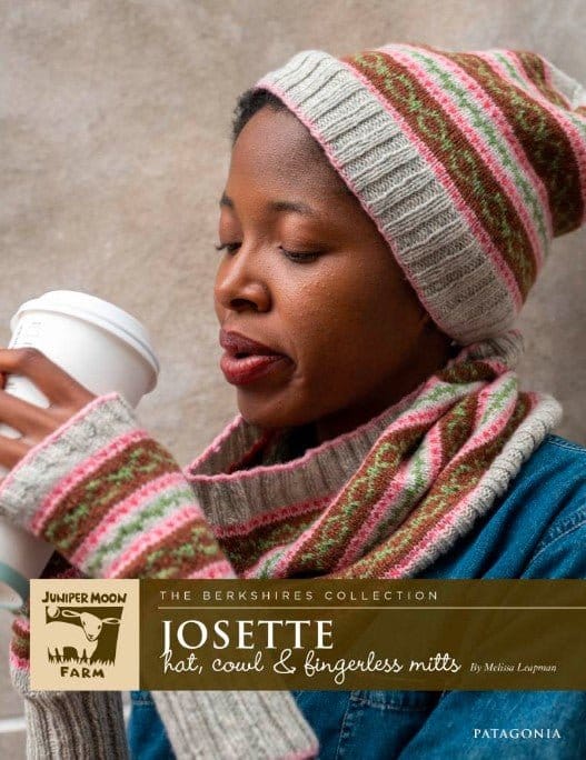 Juniper Moon Josette Hat, Cowl and Fingerless Mitts Pattern - Paradise Fibers