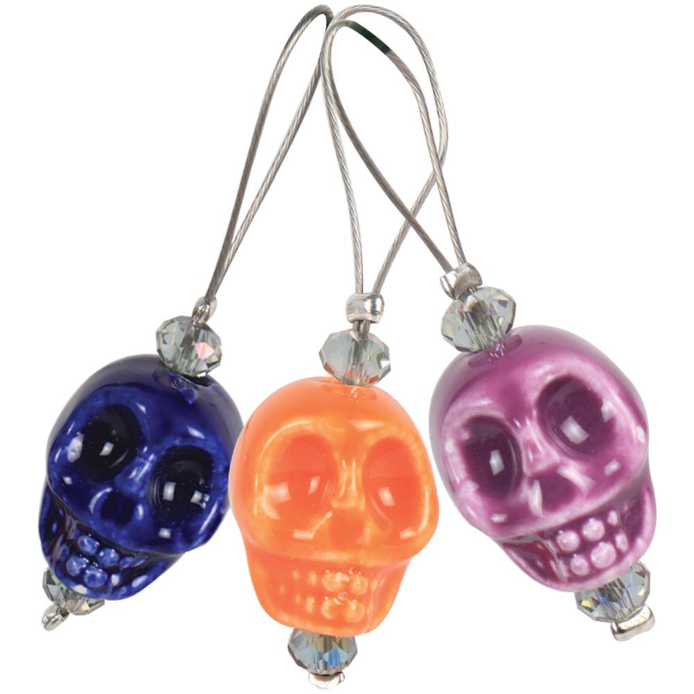 Knitter's Pride Zooni Stitch Markers with colored beads - Sugar Skull - 12 Pack - Paradise Fibers
