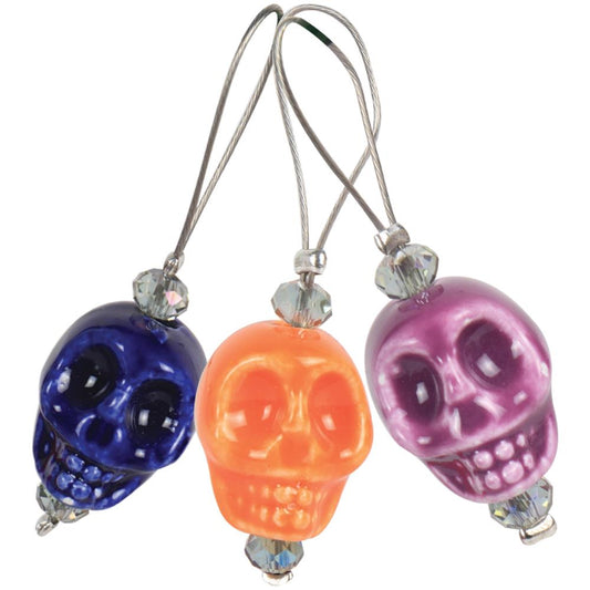 Knitter's Pride Zooni Stitch Markers with colored beads - Sugar Skull - 12 Pack - Paradise Fibers