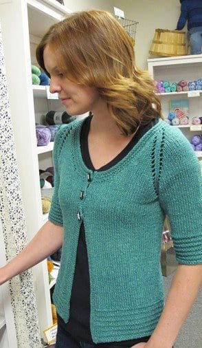Knitting Pure & Simple Short Sleeved 3 Button Cardigan Pattern - Paradise Fibers