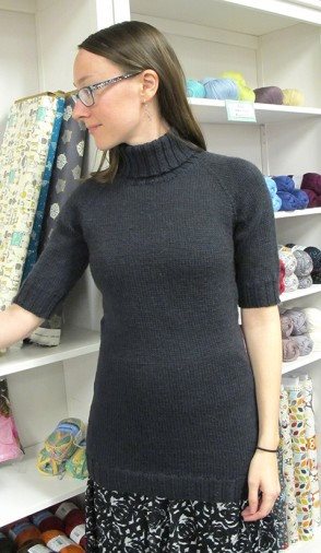 Knitting Pure & Simple Short Sleeved Turtleneck Pullover Pattern-Patterns-