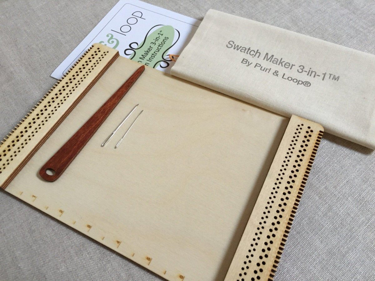 Louet Purl and Loop Swatch Maker 3 - in - 1 Loom - Birch - Paradise Fibers