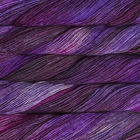 Malabrigo Mechita Sabidura Yarn- a variegated light to dark purple colorway
