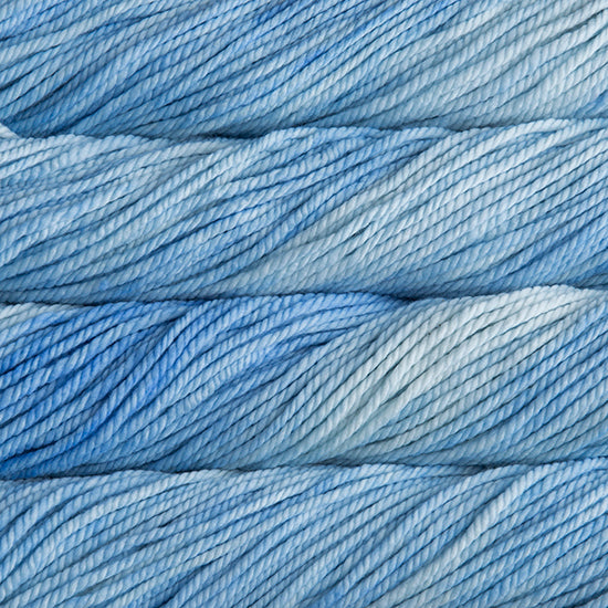 Malabrigo Chunky Yarn in Blue Surf - a white to light blue colorway