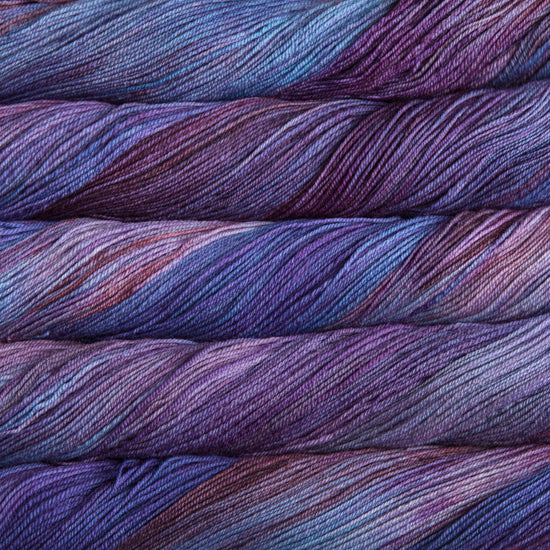 Malabrigo Sock Yarn in Abril - a periwinkle blue and light purple colorway