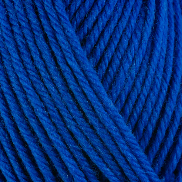 Blueberry 3342, a bright berry blue skein of washable worsted weight Ultra Wool yarn.