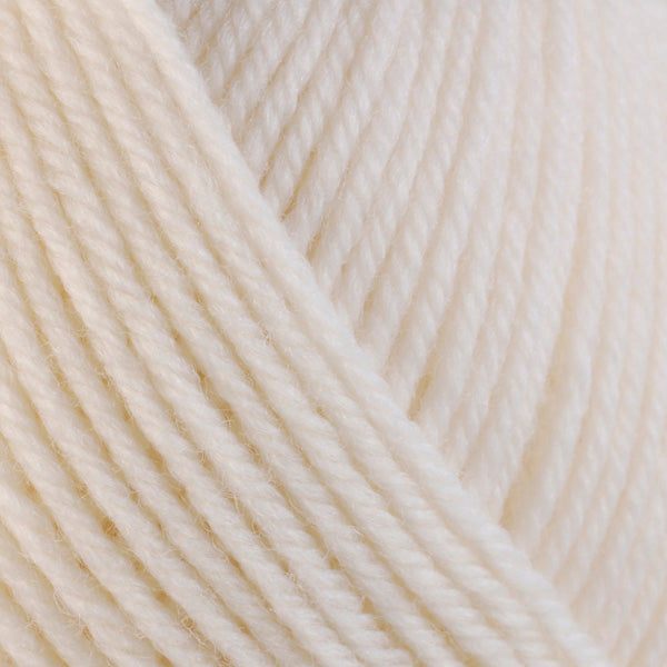 Cream 3301, a natural white skein of washable worsted weight Ultra Wool yarn.