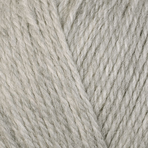 Frost 83108, a very light heathered grey skein of washable DK weight Ultra Wool yarn.