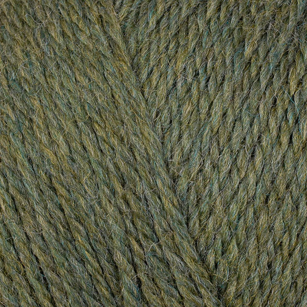 Marjoram 83118, a heathered herby green skein of washable DK weight Ultra Wool yarn.