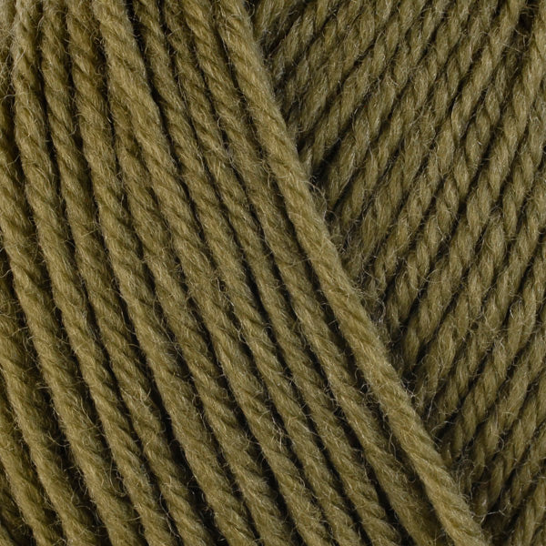 Lentil 3330, an earthy green skein of washable worsted weight Ultra Wool yarn.