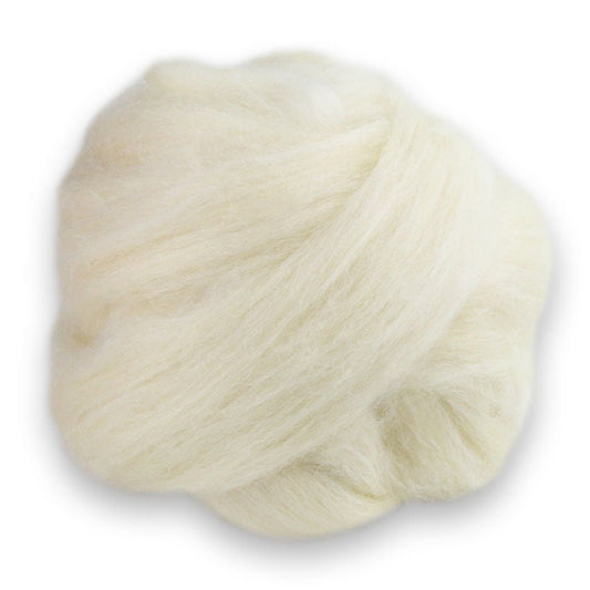 Paradise Fibers Blue Faced Leicester/Bleached Tussah Silk Roving - 70/30 - Paradise Fibers