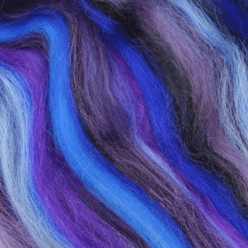 Paradise Fibers Multi Colored Corriedale Wool Top - Purple People Eater - 1oz - Paradise Fibers