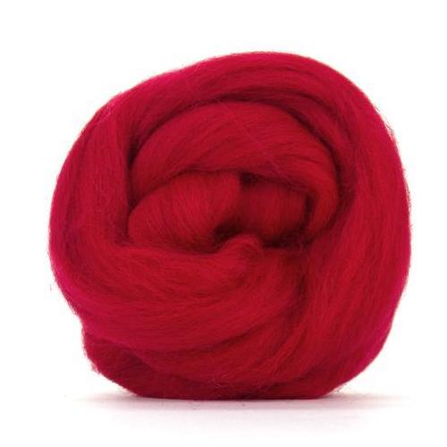 Paradise Fibers Solid Colored Corriedale - Scarlet - 1oz - Paradise Fibers