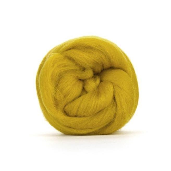 Paradise Fibers Solid Colored Merino Top - 21 Mustard - 1oz - Paradise Fibers