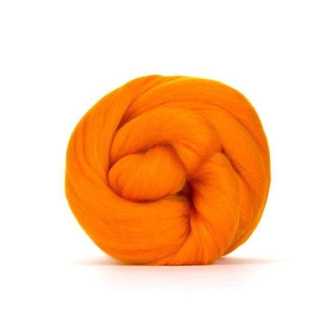 Paradise Fibers Solid Colored Merino Wool Top - Clementine - Paradise Fibers