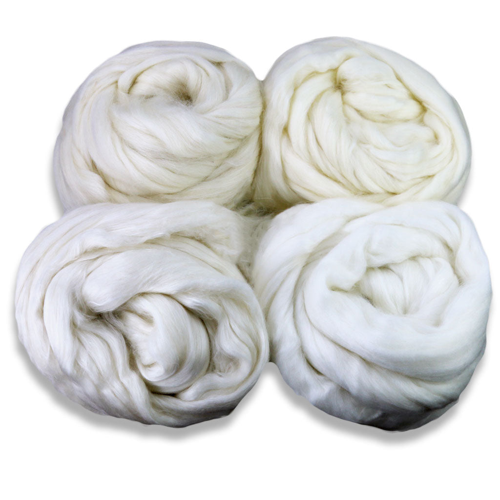 Undyed Fiber Bundles-Kits-Luxury Silk and Cellulose Blends-