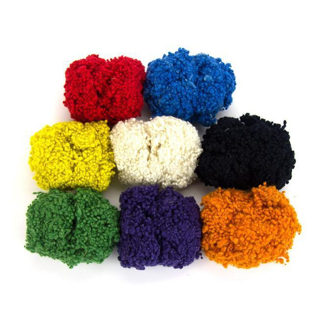8 handfulls of dyed merino felted wool nepp balls.