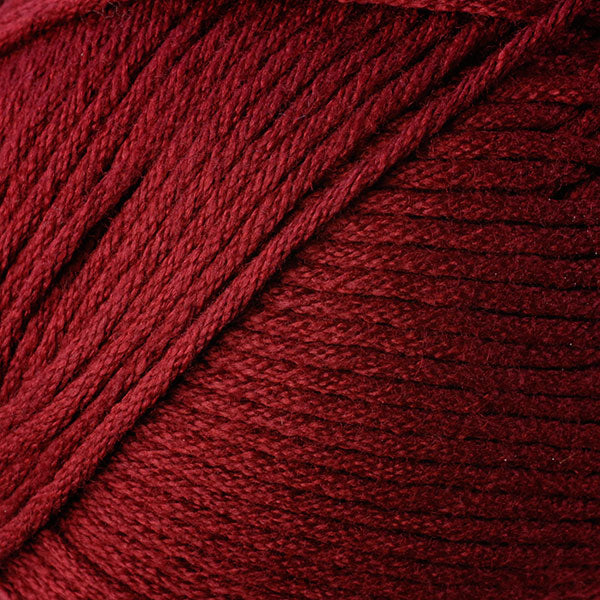 Color Beet Root 9760. A dark red skein of Berroco Comfort Worsted washable yarn.