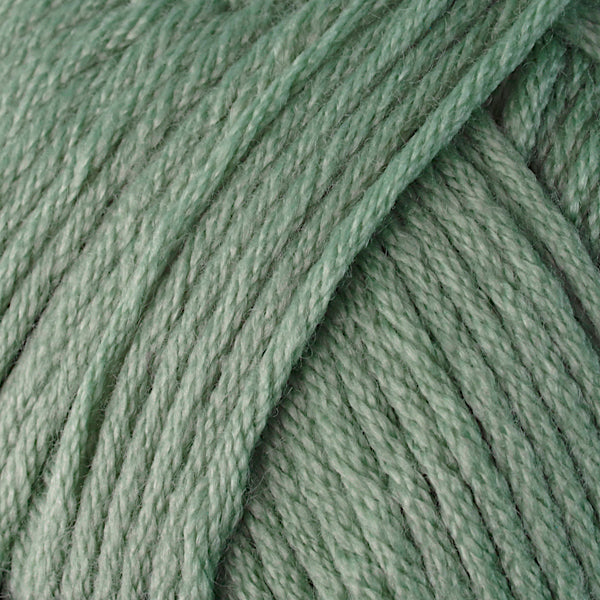 Color Jadeite 9709. A light grey green skein of Berroco Comfort Worsted washable yarn.