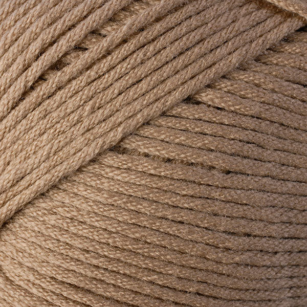 Color Hummus 9720. A brown tan skein of Berroco Comfort Worsted washable yarn.