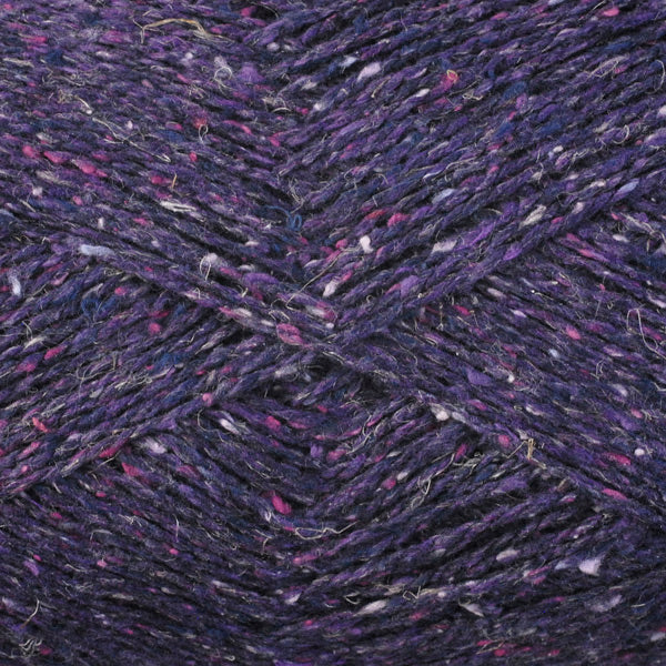 Color Eggplant 6973. A Dark Purple Shade of Berroco Remix Light DK Yarn.